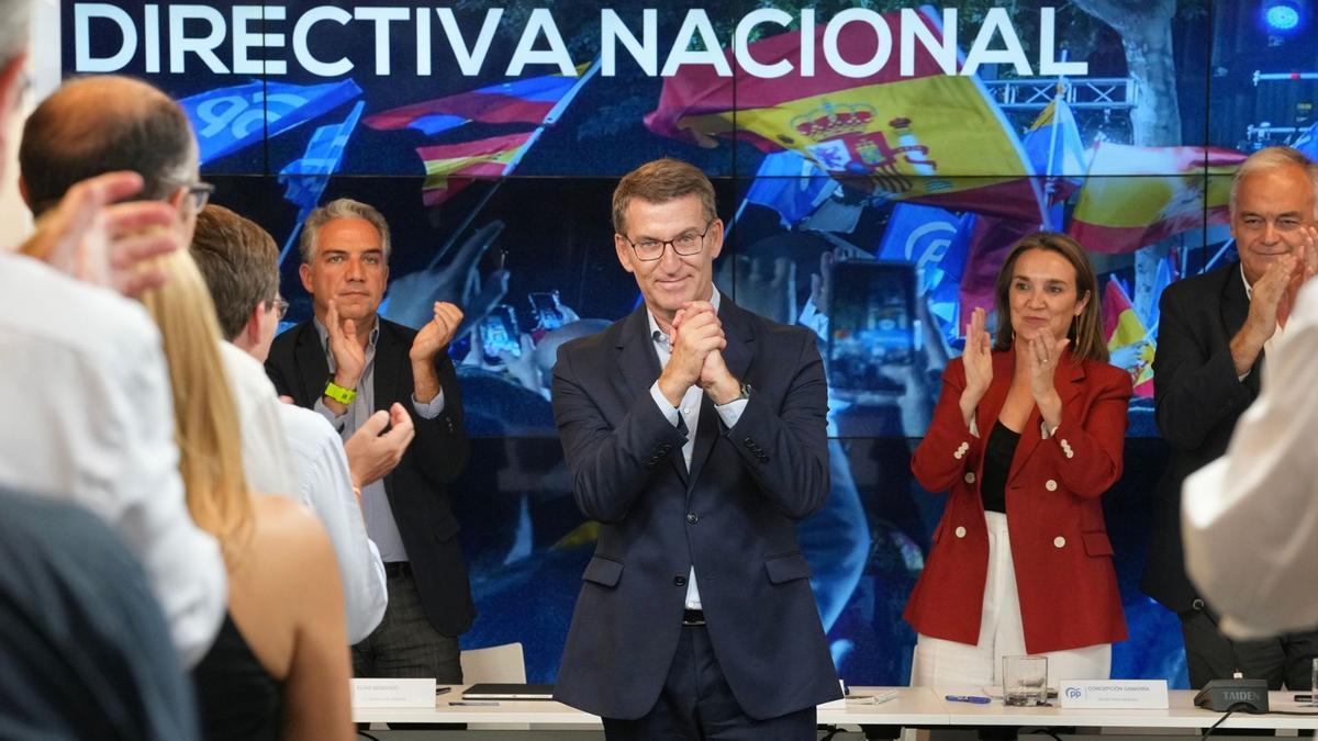 El líder del PP, Alberto Núñez Feijóo, a la Junta Directiva Nacional del partit.