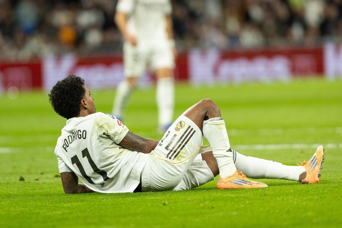 Rodrygo, en un partido con el Madrid