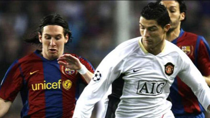 Messi y Ronaldo en la final de 2009