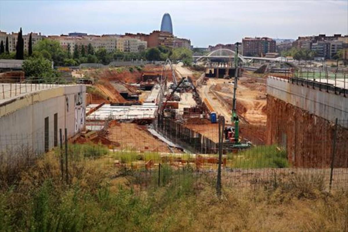 Vista de las obras de la estación del AVE de la Sagrera, en diciembre del 2014.