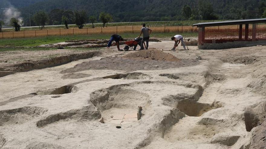Imatge del sector excavat l&#039;estiu de 2017 al jaciment de Vilauba, al municipi de Camós