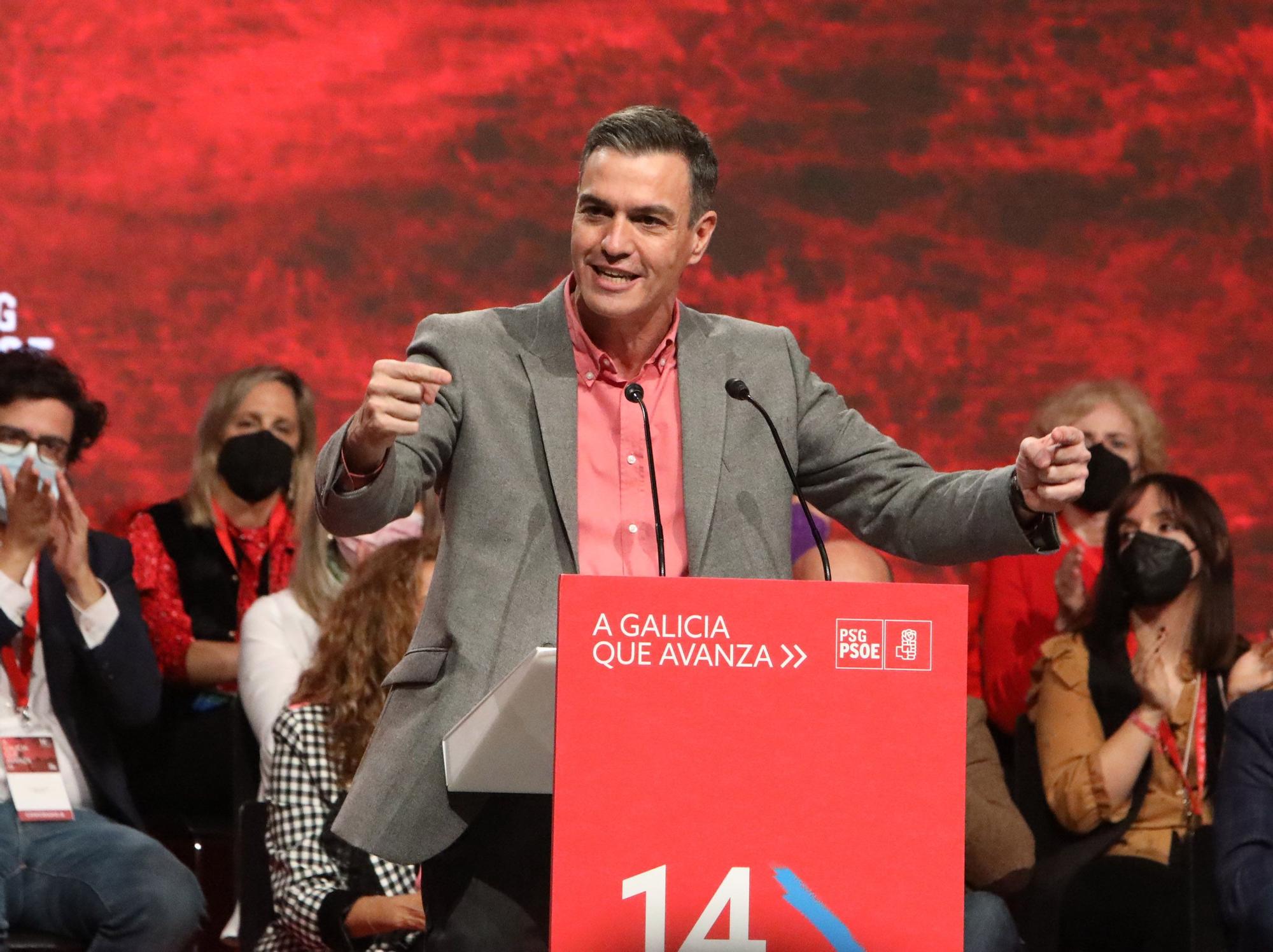 Pedro Sánchez clausura el congreso del PSdeG en Santiago