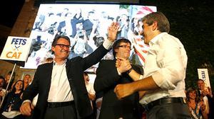 Inici de la campanya electoral de CDC a Girona, amb la intervenció de l’expresident Artur Mas.
