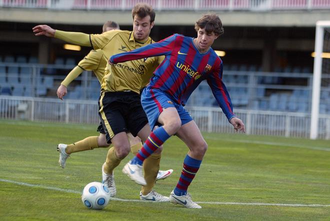 Sergi Roberto en un partido con el Barça B en la temporada 2009/2010.