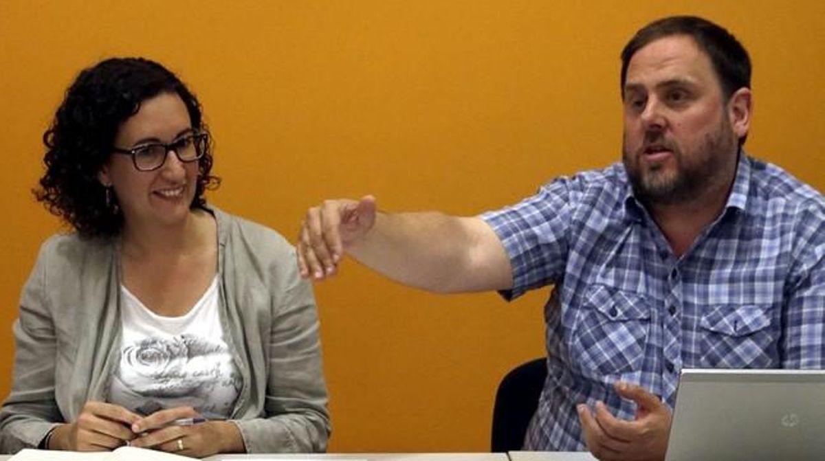 Marta Rovira i Oriol Junqueras, aquest dilluns, a la reunió d’ERC per analitzar els resultats dels comicis del 24-M. Marta Rovira i Oriol Junqueras, aquest dilluns, a la reunió d’ERC per analitzar els resultats dels comicis del 24-M.