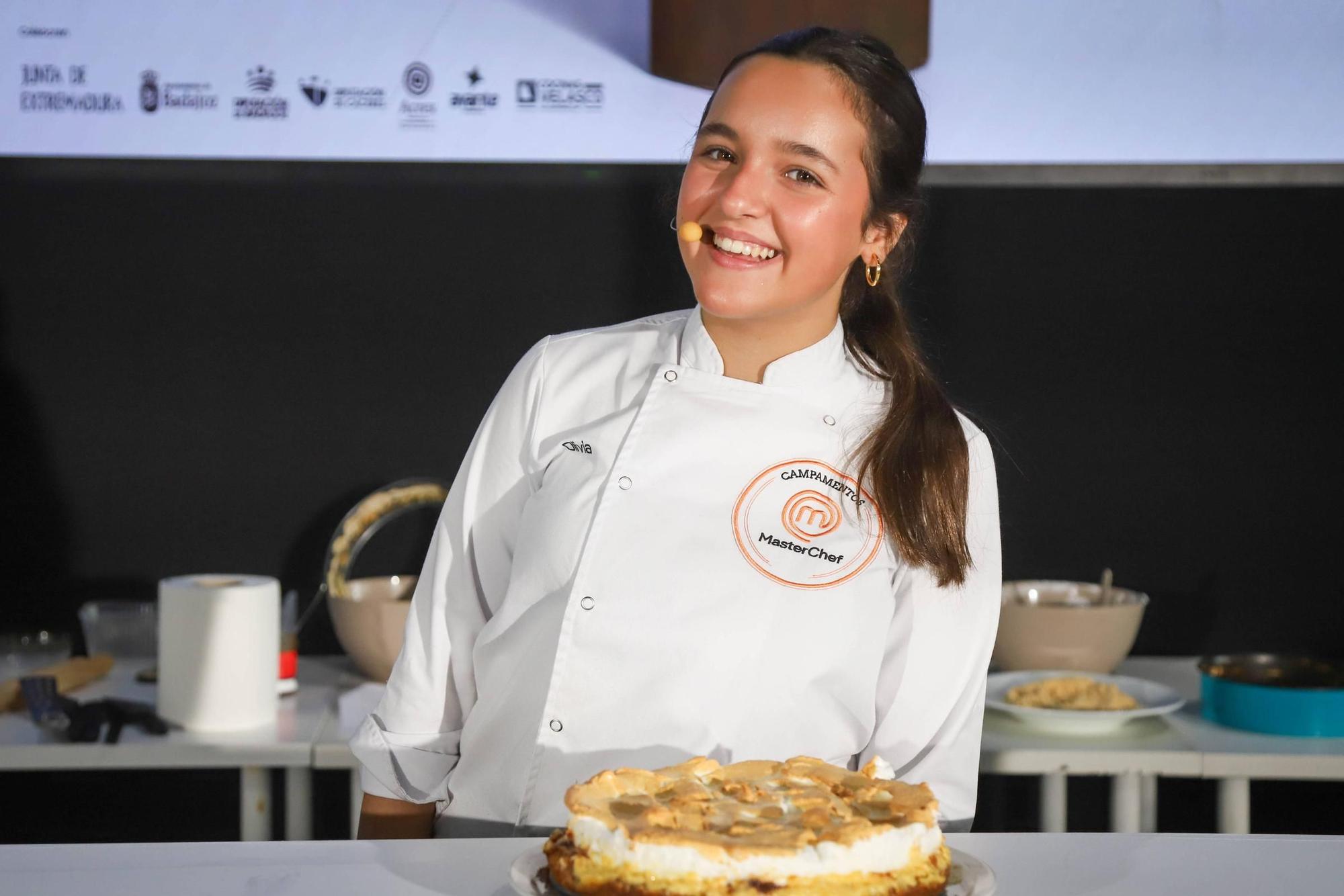 Olivia González, finalista del programa MasterChef Junior, hoy en la Feria Espiga de Badajoz.