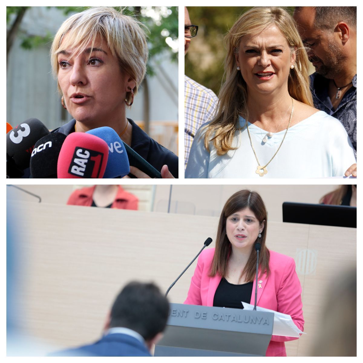 D&#039;esquerra a dreta i de dalt abaix: Lourdes Ciuró, Violant Cervera i Gemma Geis