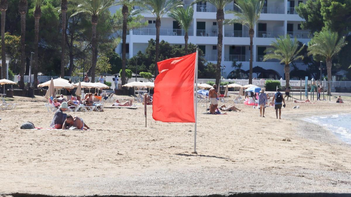 Mira aquí todas las fotos de la playa de s’Arenal tras el vertido que ha obligado a cerrarla al baño.