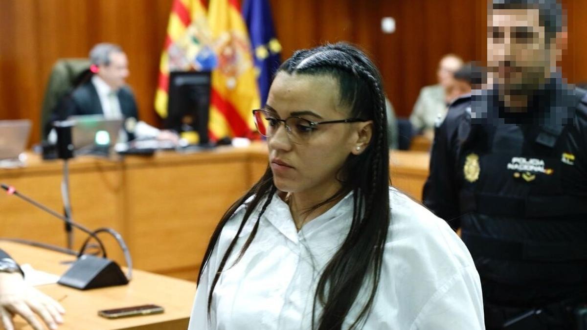 Natalia Chiguachi, este lunes, tras conocer el veredicto de culpabilidad en la Audiencia Provincial de Zaragoza.