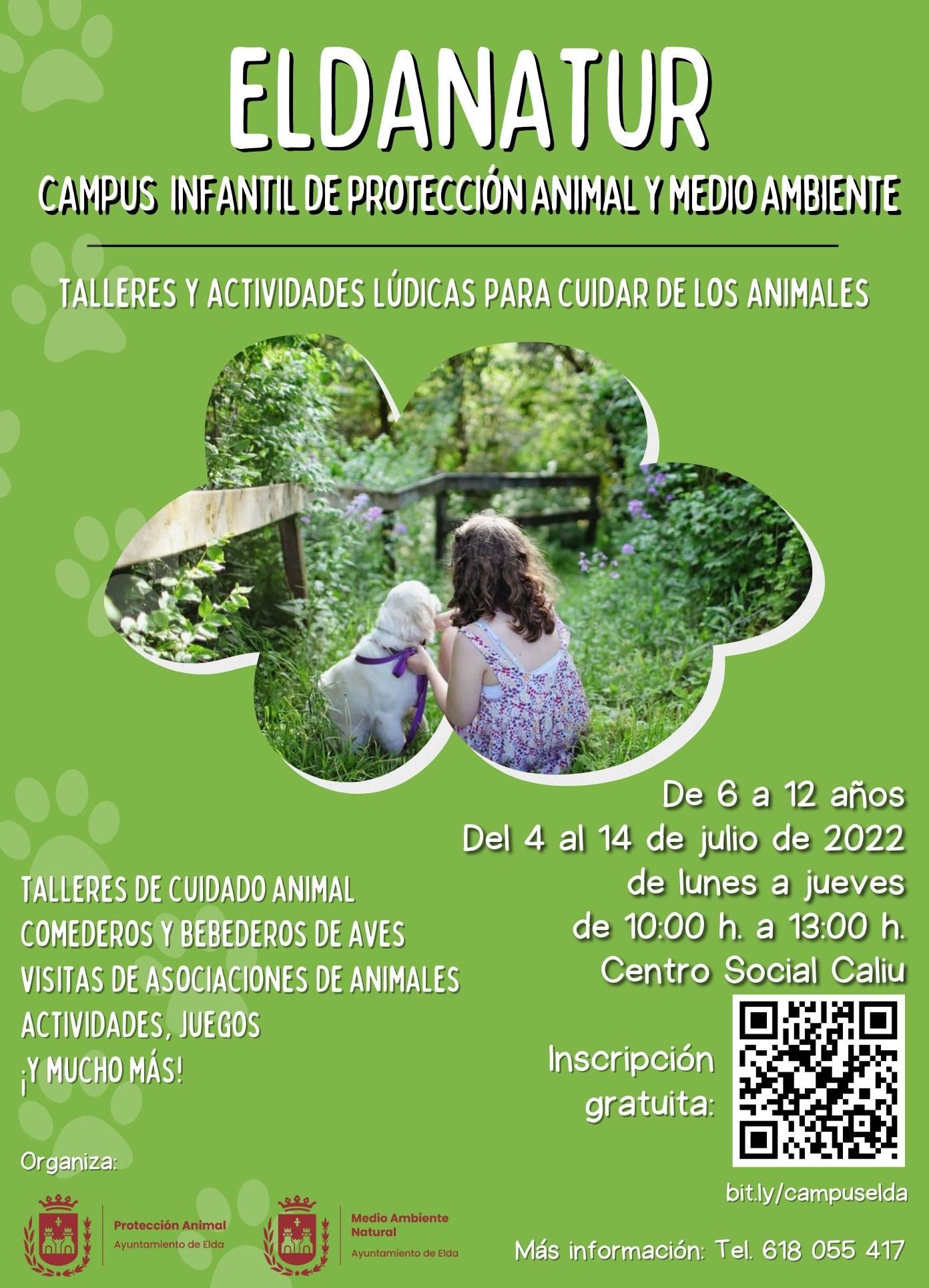El cartel del Campus de Protección Animal y Medio Ambiente de Elda.