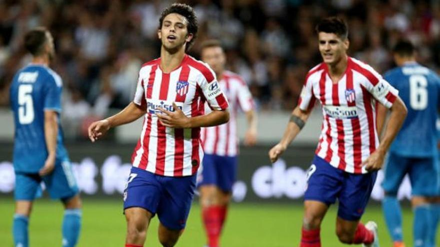 Joao Felix celebra un gol en el partido de pretemporada Atlético-Juventus.