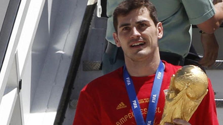 Iker Casillas a su llegada a España