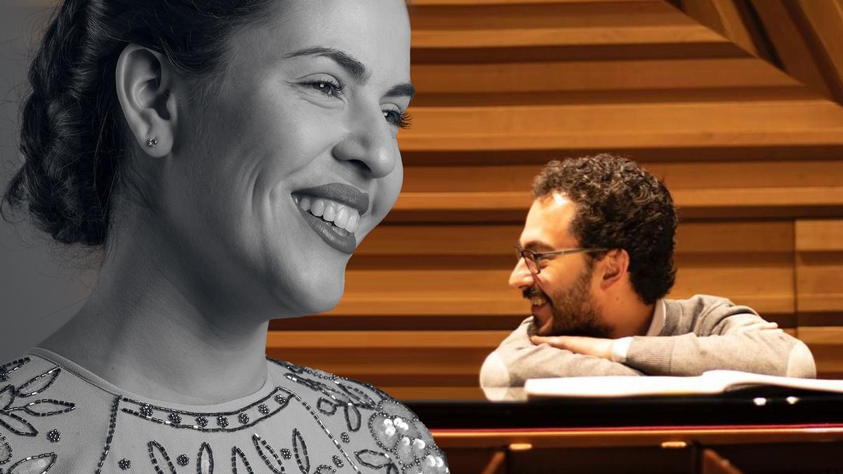 La mezzosoprano Julia Merino y el pianista Eduardo Moreno, en un montaje fotográfico.