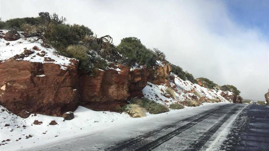 Nieve en el Teide, marzo 2017