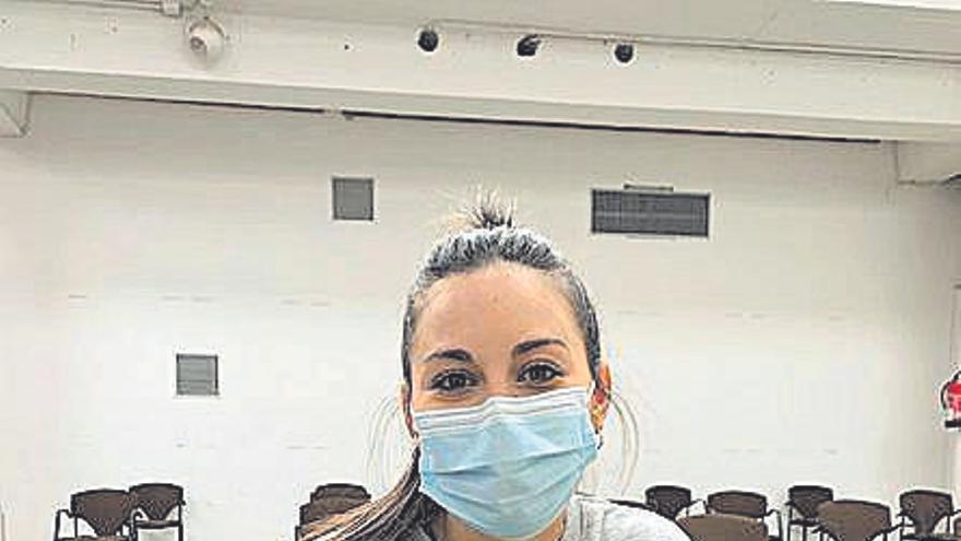 Carla Martos, vacunada al Palau Firal de Manresa