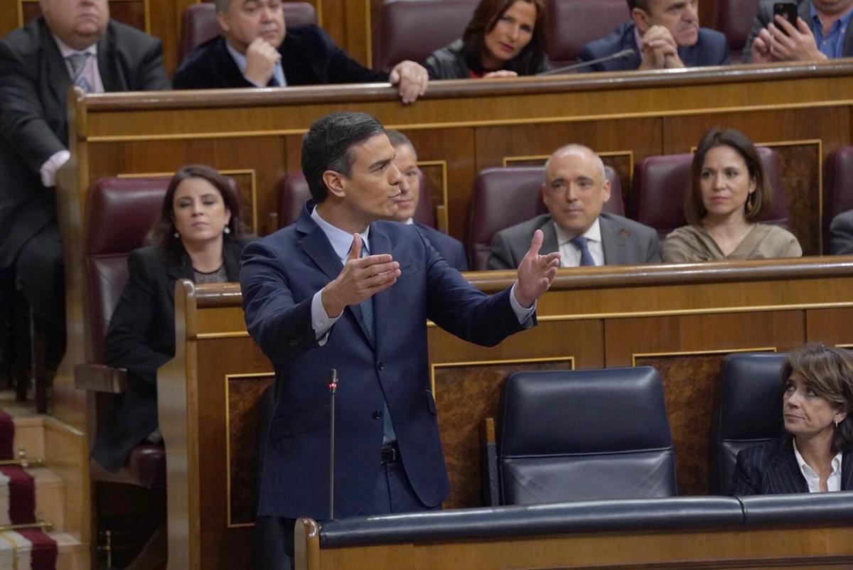 Pedro Sánchez, en el Congreso.