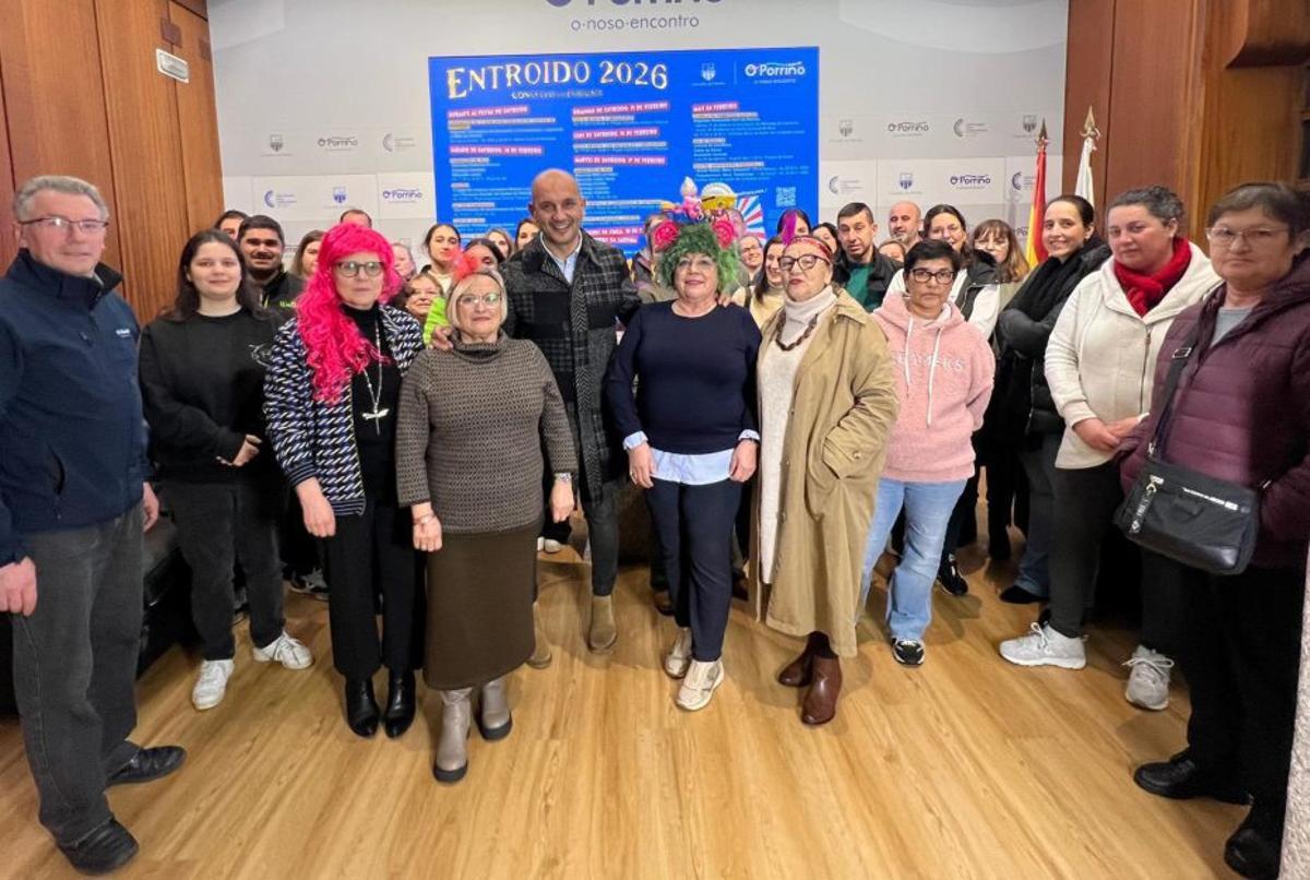 Presentación de la programación de Entroido en Porriño, ayer.