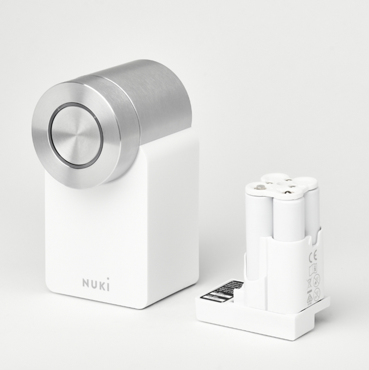  Nuki Smart Lock 3.0 para cilindro de perfil europeo, cerradura  de puerta inteligente para acceso sin llave sin necesidad de atornillar ni  perforar, cerradura de puerta electrónica reequipable, color blanco 