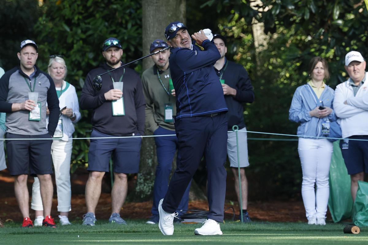 El 'Pato' Cabrera, entrenando esta semana de vuelta al Masters de Augusta