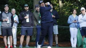 El Pato Cabrera, entrenando esta semana de vuelta al Masters de Augusta