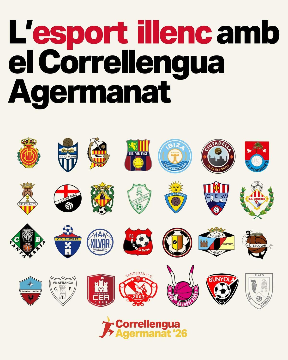 Todos los clubes de Baleares que se han sumado al Correllengua Agermanat
