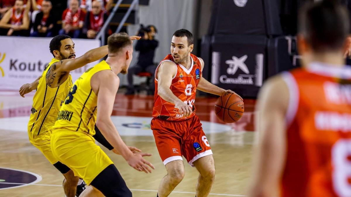 Ferrán Bassas, en el partido de Eurocup ante Aris