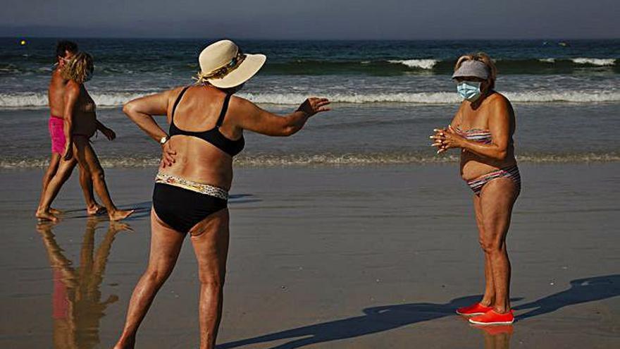 Distancia en la playa de A Lanzada. 