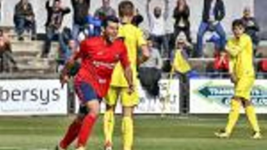 Pedro del Campo, celebrant el 2-1, diumenge al Municipal, contra el Vila-real B.