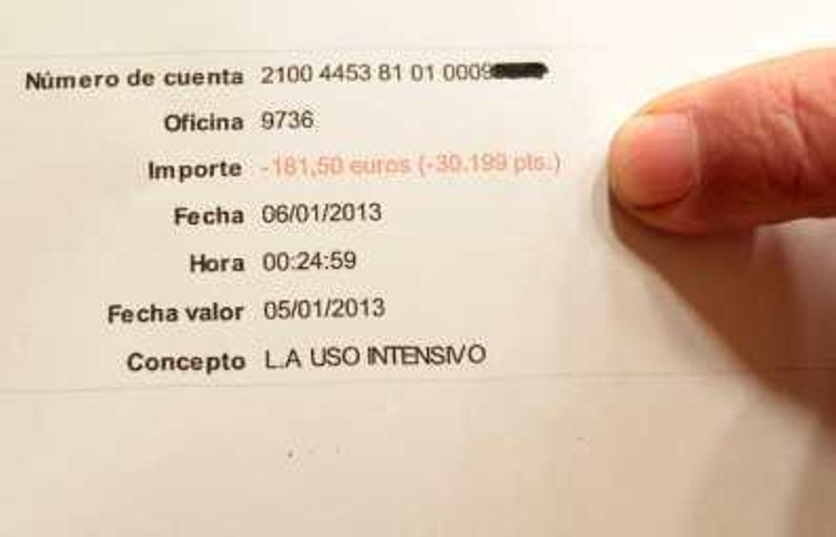 Le cobran 181 € por el uso intensivo de su cuenta online