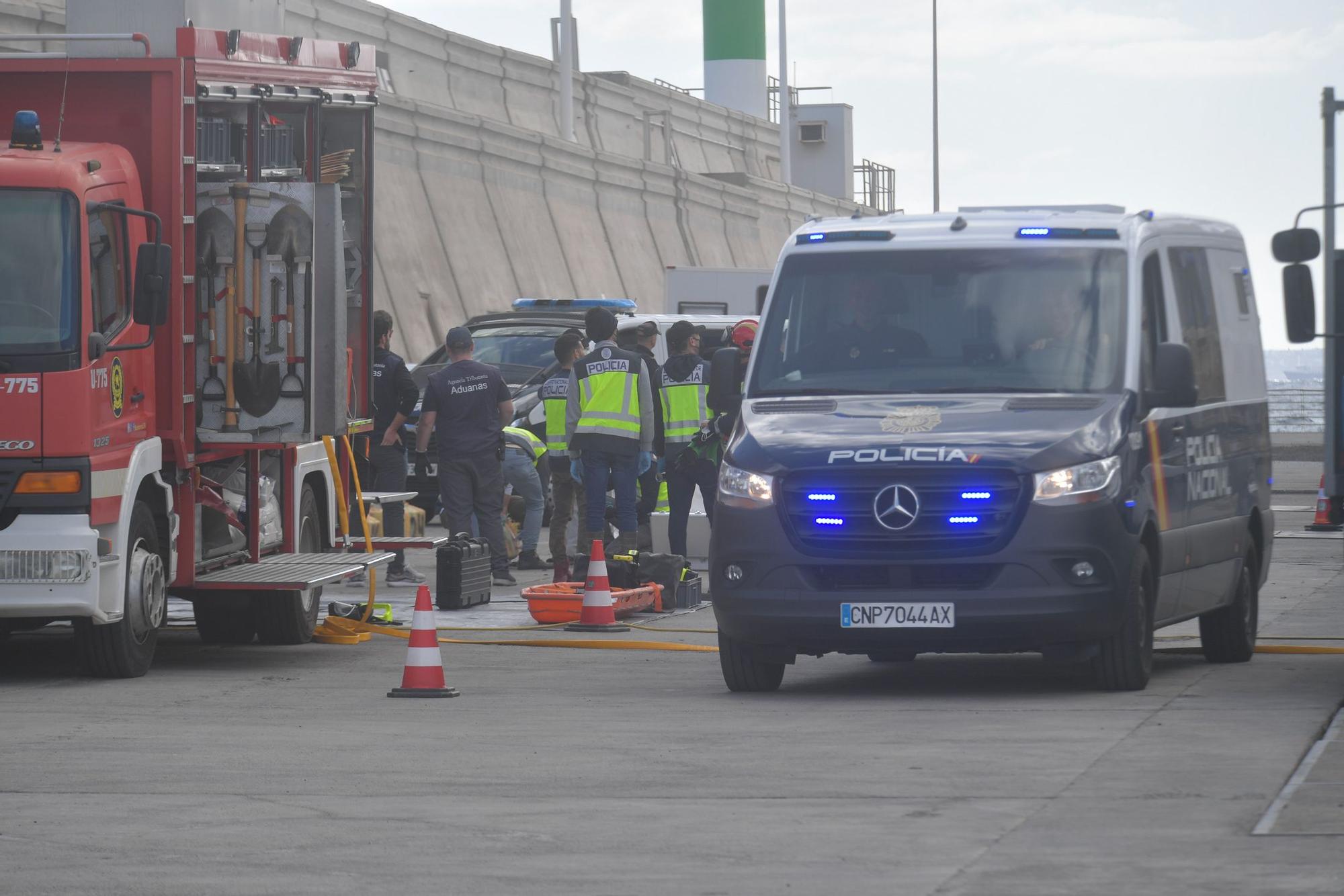 Desembarco de la cocaína del 'Orión 5' en el Puerto de Las Palmas