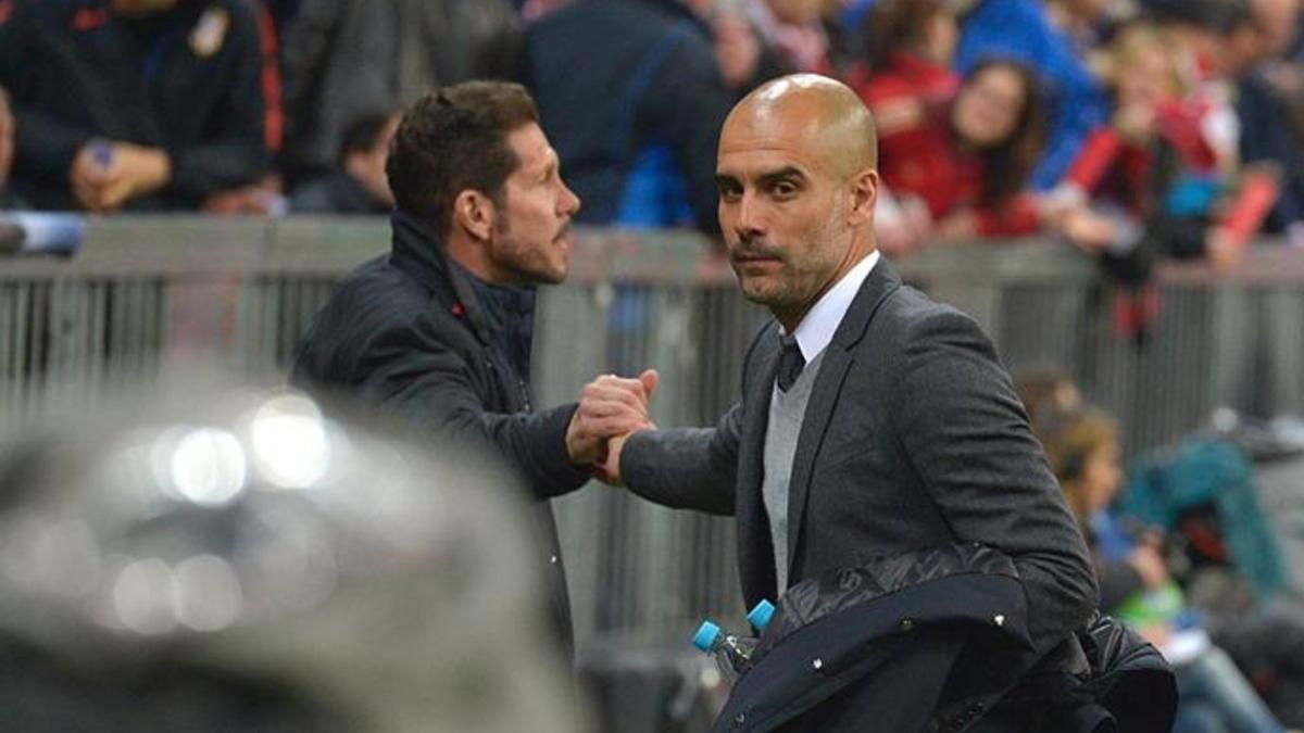 Guardiola felicitó a Simeone nada más acabar el partido