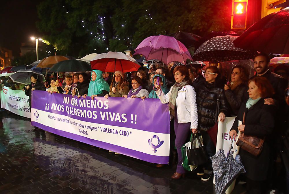 Manifestación en contra de la violencia de género en Málaga