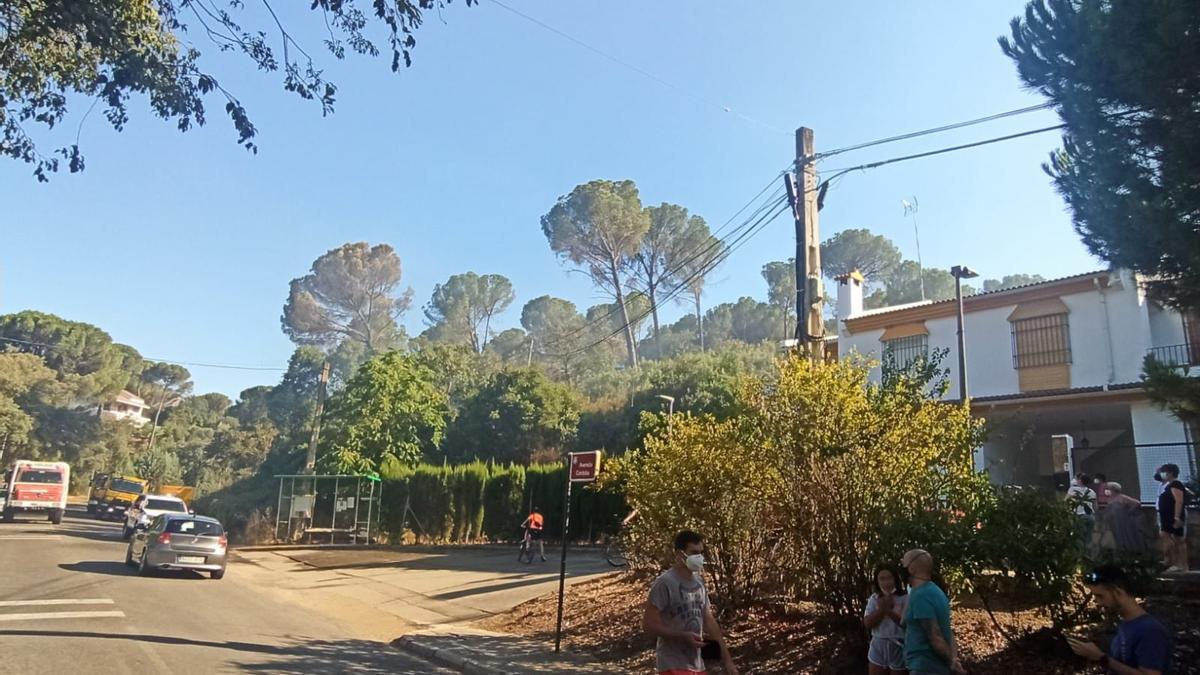 Imagen del incendio desde la barriada de Trassierra.
