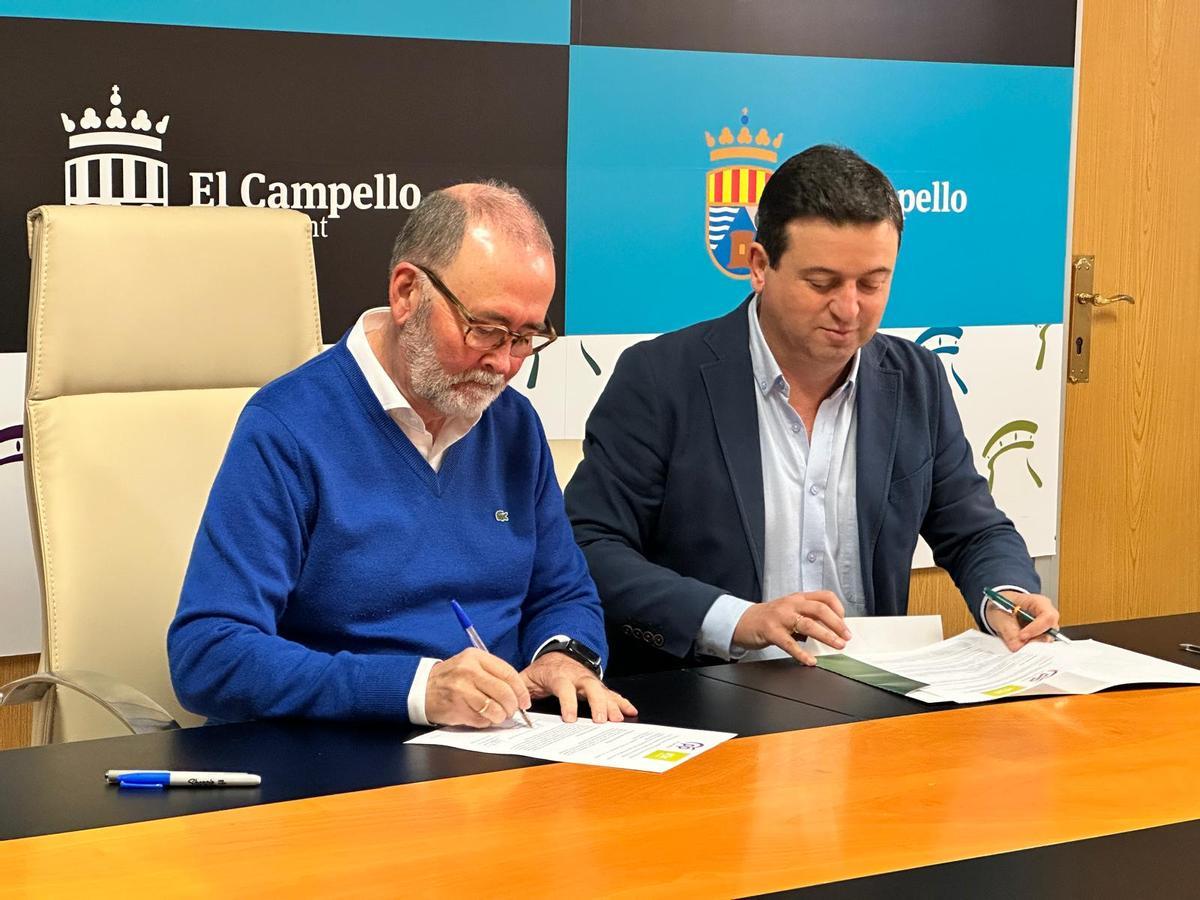 FIrma del acuerdo entre Berenguer y Grau