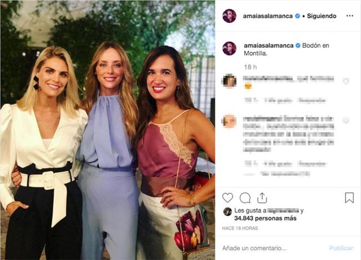 El look de invitada de Amaia Salamanca con pantalón de traje de Pedro del Hierro