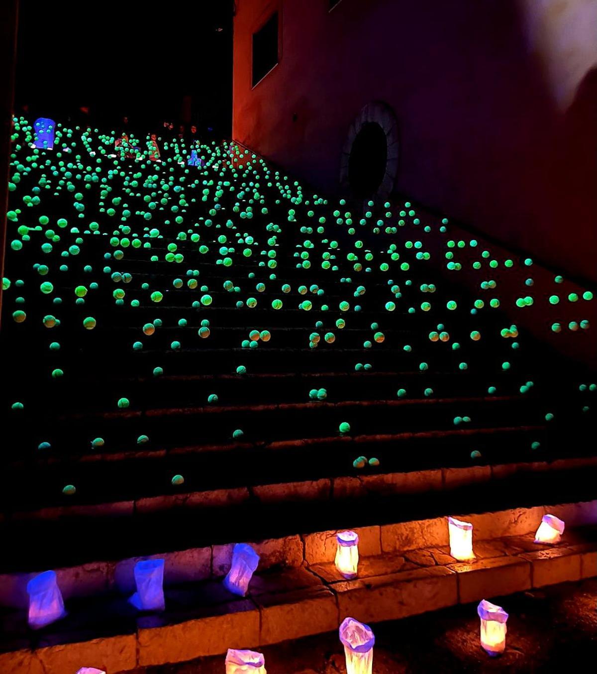 Ilumnación de una escalera en el Contrallum de Sineu