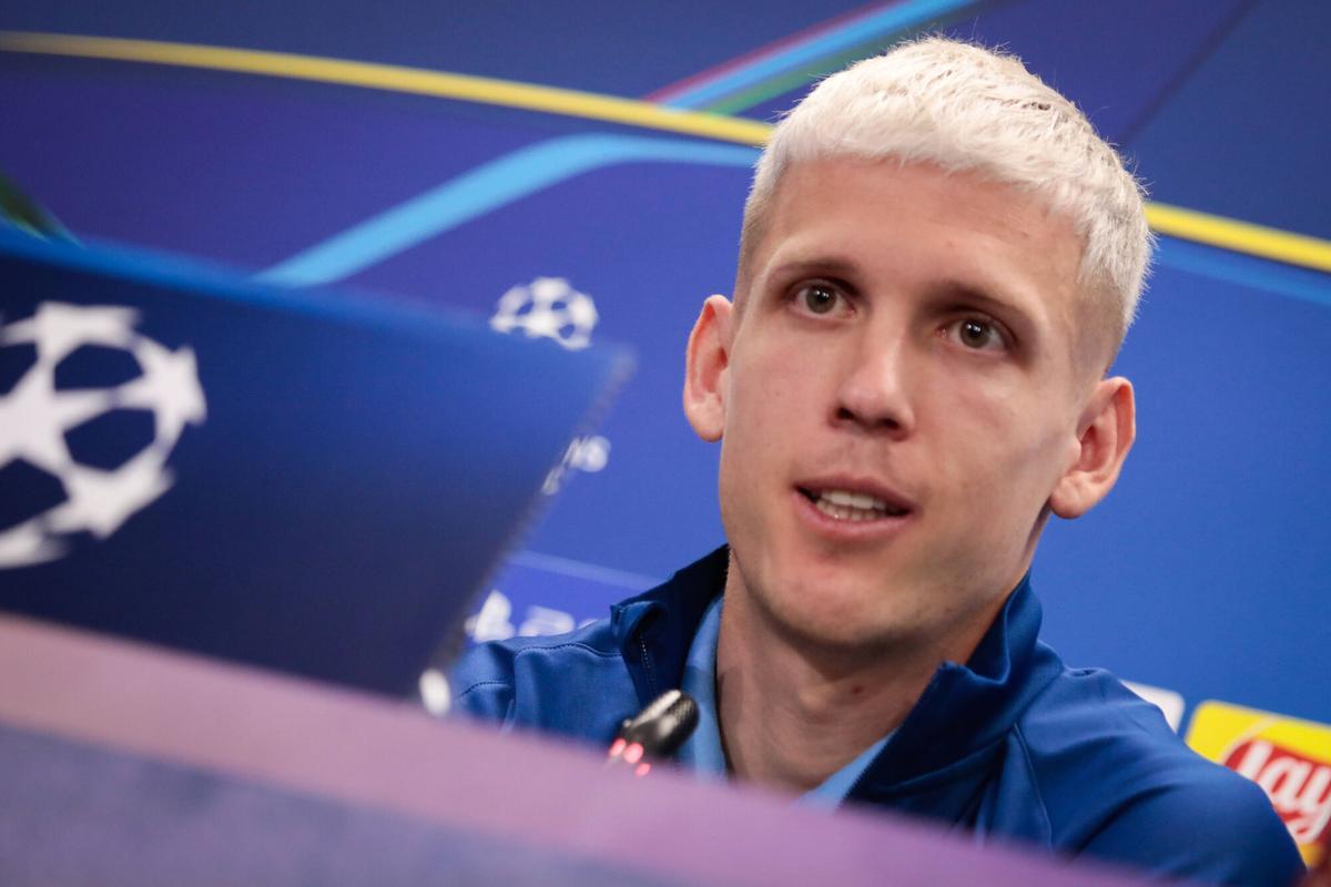 Dani Olmo, en la sala de prensa de la ciudad deportiva.