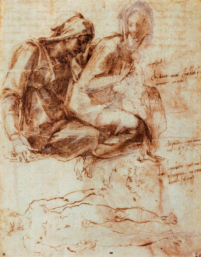 Dibujo de Miguel Ángel en el Louvre