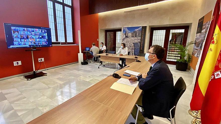 Ballesta, durante su participación en la reunión telemática.