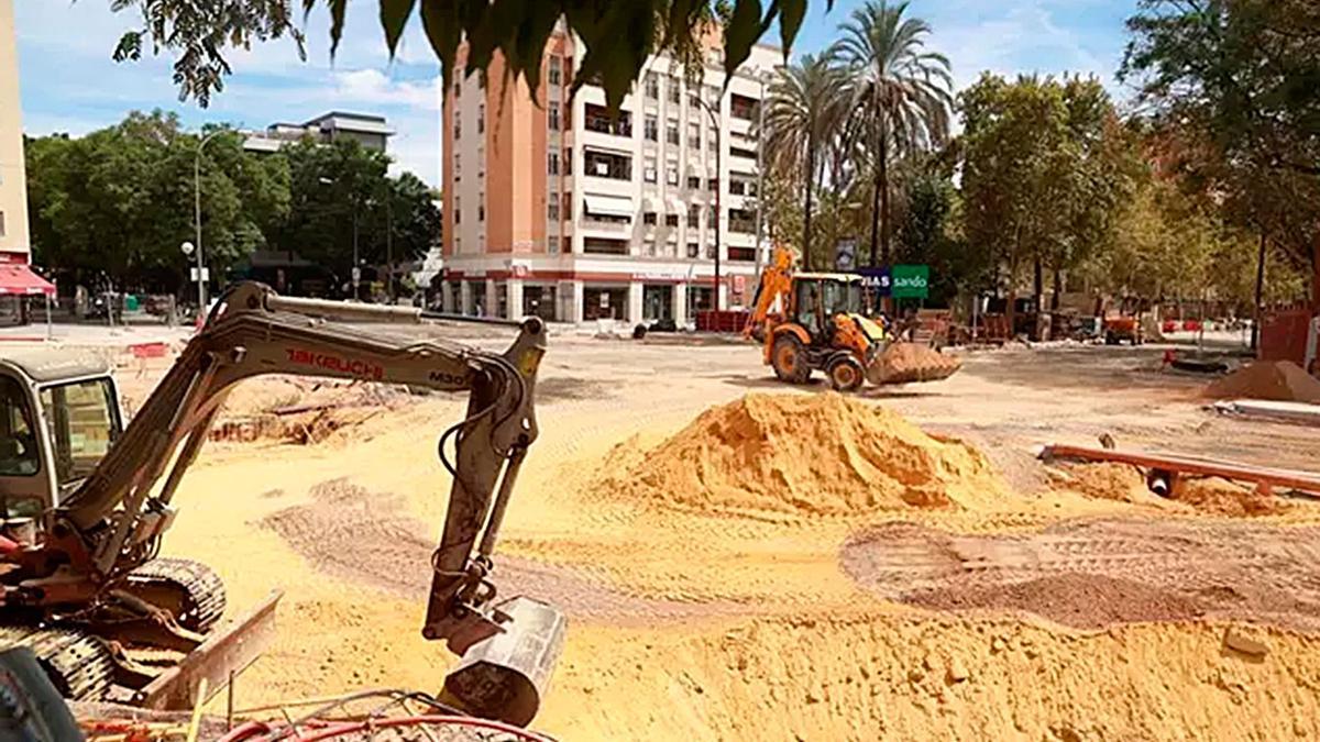 Imagen de archivo de obras en Sevilla.