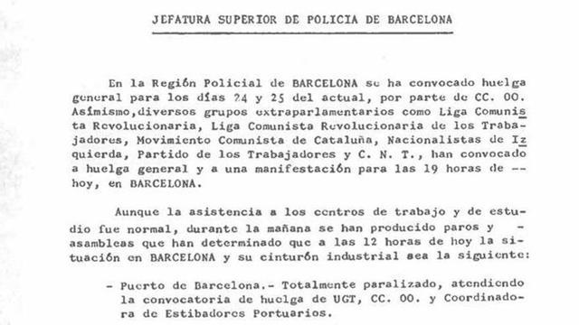Extractos de la documentación desclasificada del 23-F sobre Cataluña.