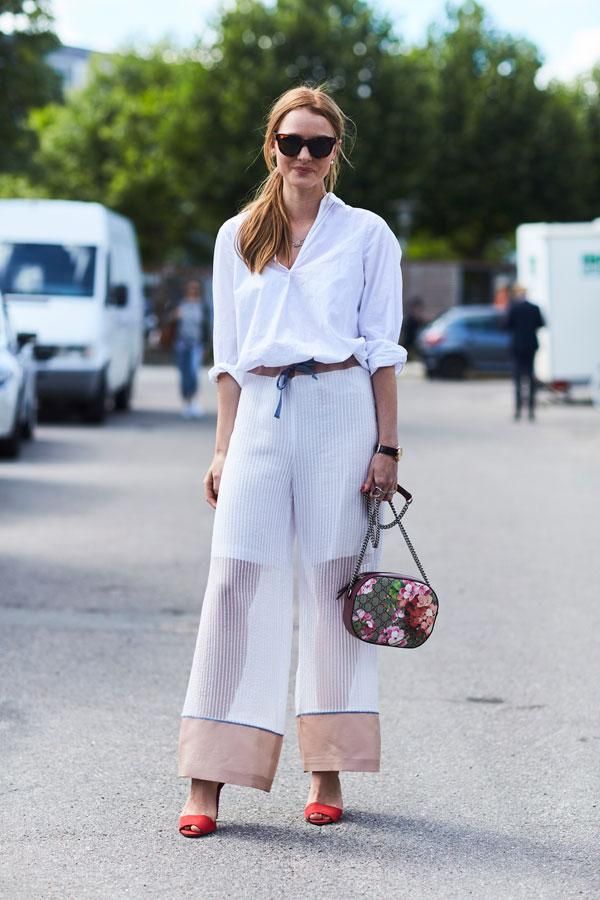 Looks de primavera: camisa y pantalón ancho