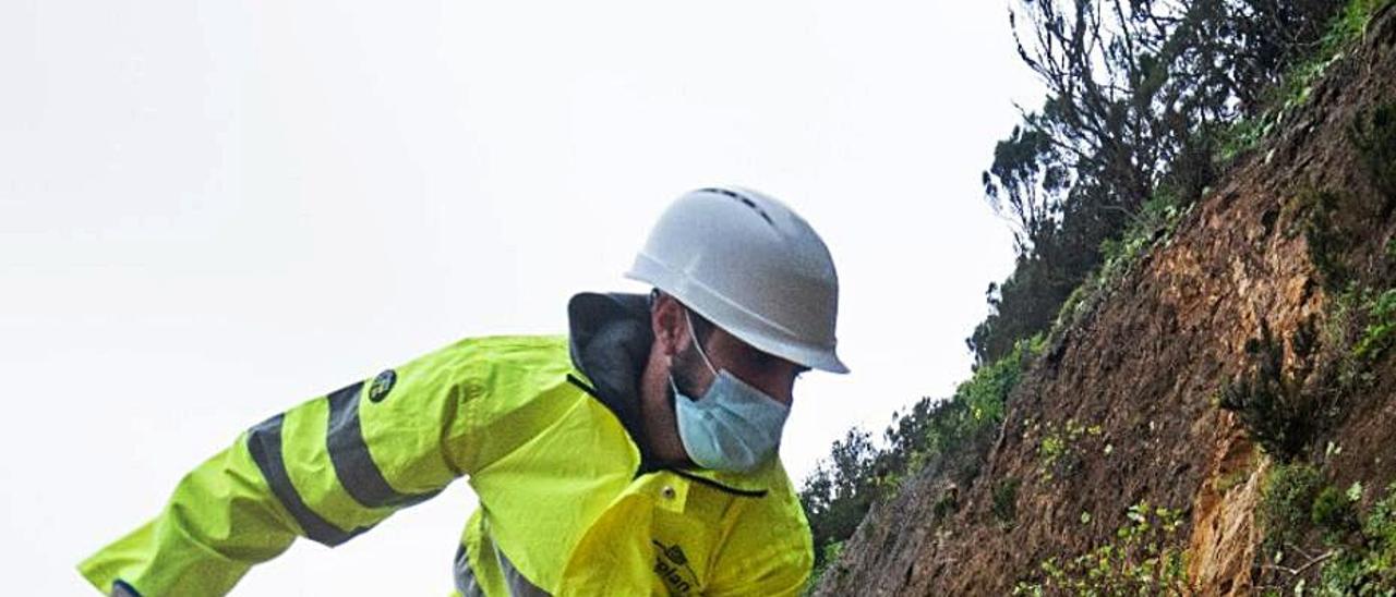 Trabajos de limpieza y adecuación de vías en La Gomera.