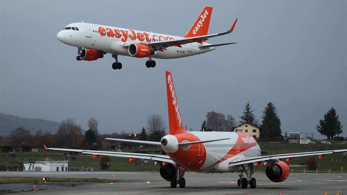 Airbus de Easyjet despegando en Ginebra