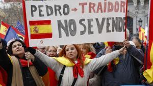 Concentración en Madrid contra la Ley de Amnistía.