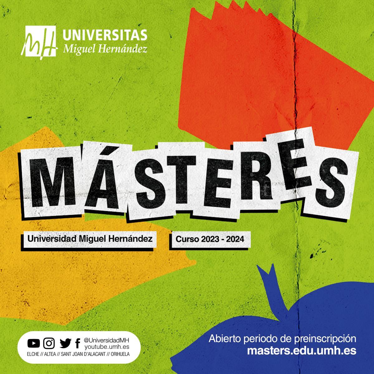 La Universidad Miguel Hernández (UMH) de Elche refuerza su oferta académica con 49 Másteres Oficiales.