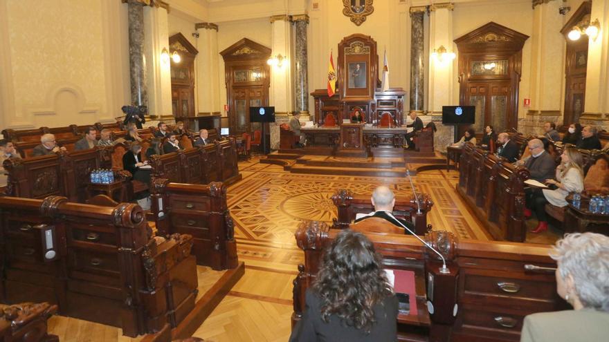 Corporación municipal de A Coruña, reunida en pleno.