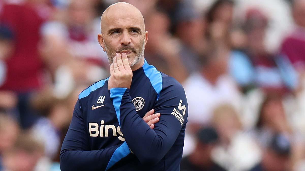 Enzo Maresca durante el partido entre el West Ham United y el Chelsea