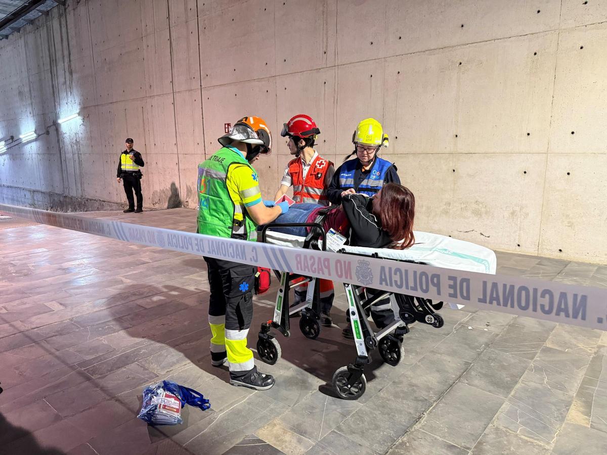 El simulacro ferroviario en la estación Delicias, en imágenes