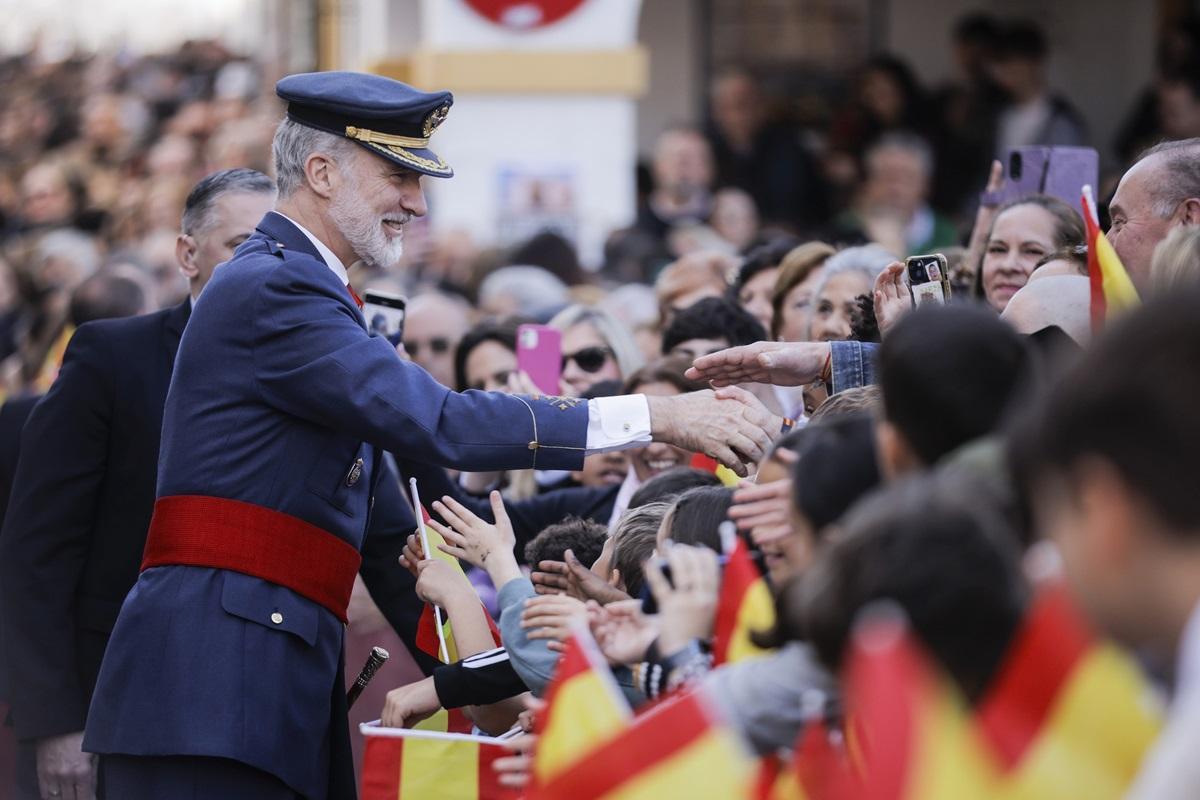 El Rey de España durante su visita a La Rábida, en Huelva.